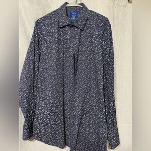 Apt. 9 Premier Flex Navy Floral Shirt